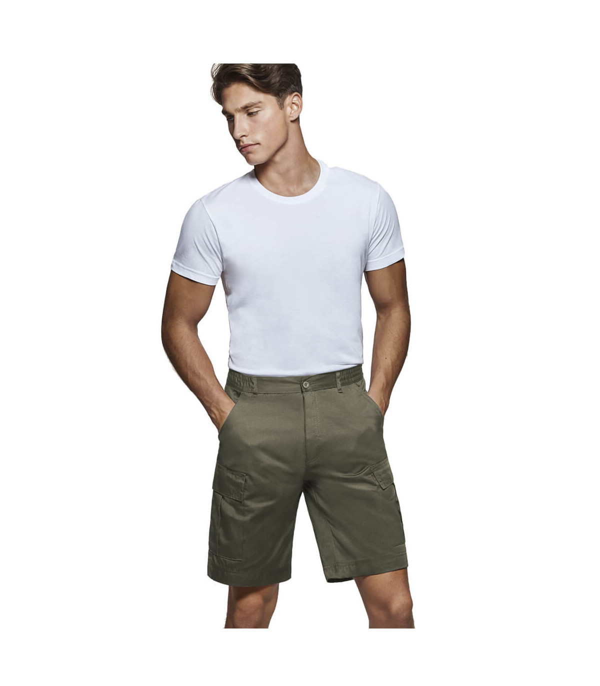 Bermudas de Poliéster Multibolsillos para Hombre