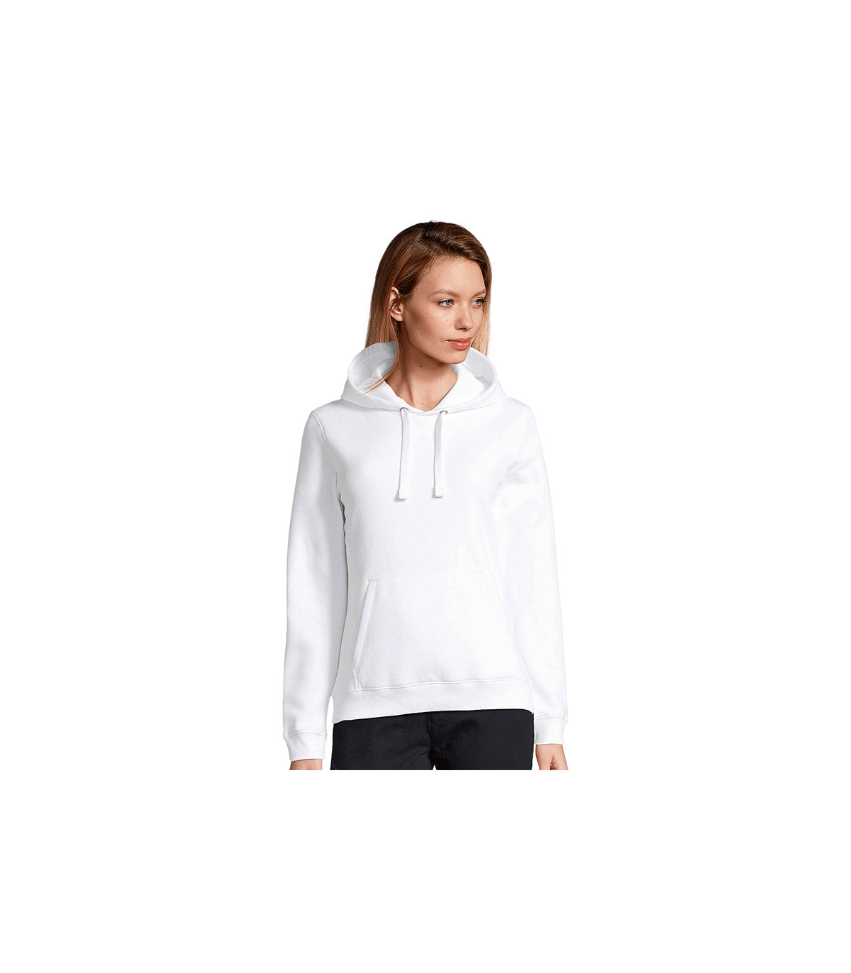 Sudadera mujer con capucha Sol's SPENCER blanca