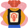 Sudadera con capucha para el día de la mujer diseño Chica Espalda