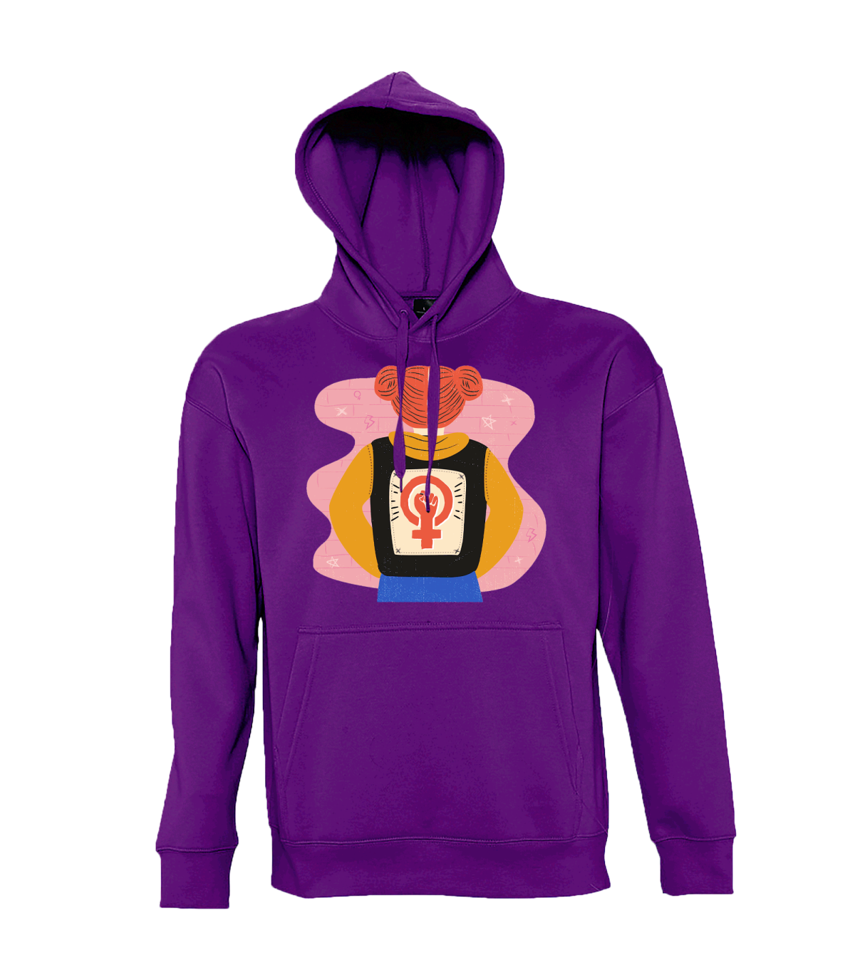 Sudadera con capucha para el día de la mujer diseño Chica Espalda