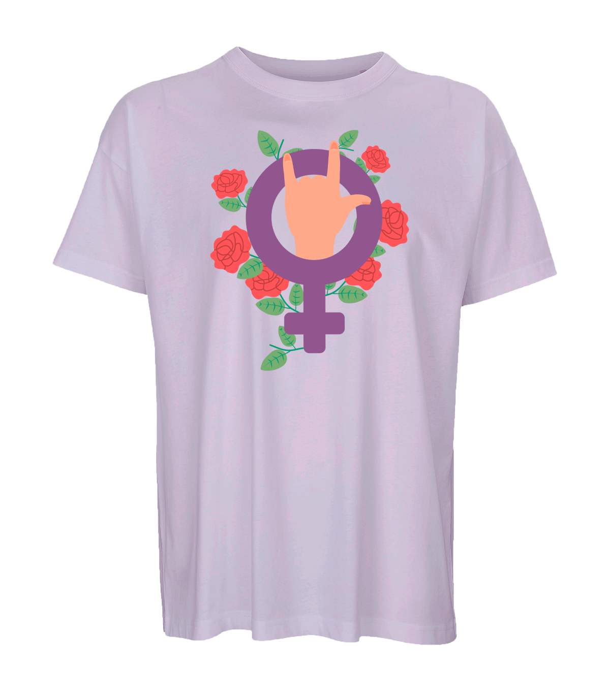 Camiseta oversize hombre para el día de la mujer diseño Rosas