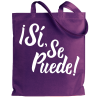 Tote bag para el día de la mujer diseño Sí, Se Puede