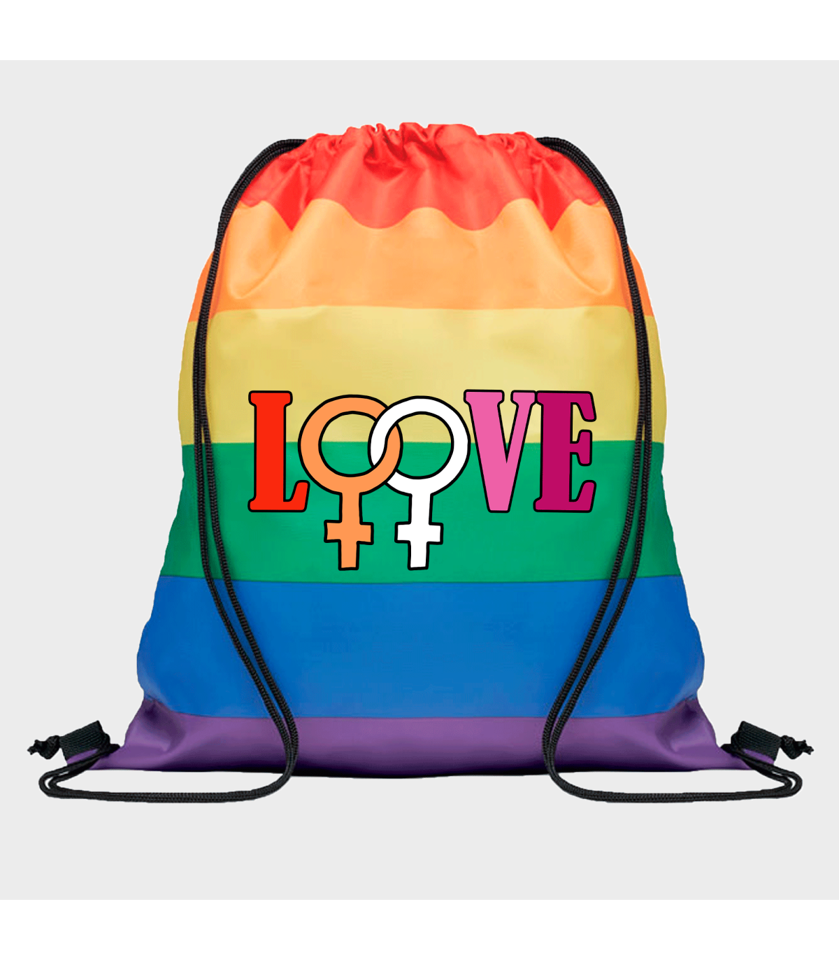 Mochila de cuerdas para el orgullo LGBTIQA+ diseño Love G