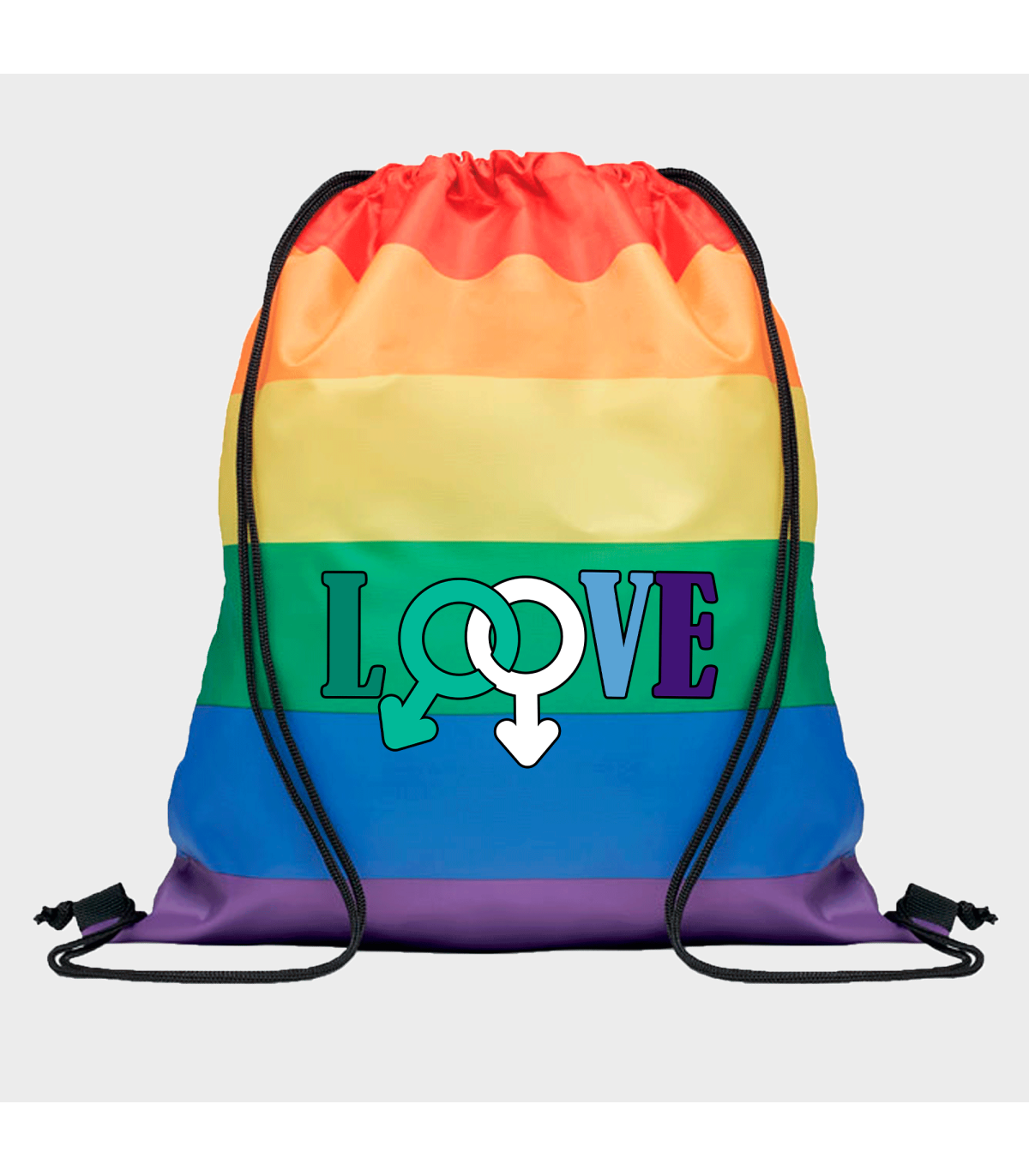 Mochila de cuerdas para el orgullo LGBTIQA+ diseño Love B