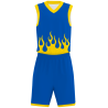 Conjunto de baloncesto sublimado modelo Fuego