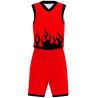 Conjunto de baloncesto sublimado modelo Fuego