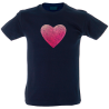 Camiseta hombre corazón rayado