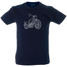 Camiseta hombre moto negro blanco