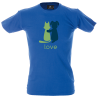 Camiseta hombre perro gato enamorados