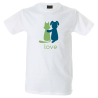 Camiseta hombre perro gato enamorados