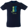 Camiseta hombre perro gato enamorados