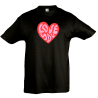 Camiseta infantil love you corazón