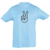 Camiseta infantil mano signo paz