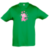 Camiseta infantil mono rosa enamorado