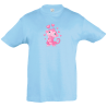 Camiseta infantil mono rosa enamorado