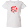 Camiseta mujer árbol corazones