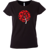 Camiseta mujer árbol corazones