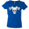 Camiseta mujer calavera banderas