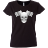 Camiseta mujer calavera banderas