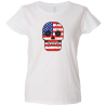 Camiseta mujer calavera banderas USA