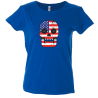 Camiseta mujer calavera banderas USA