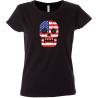 Camiseta mujer calavera banderas USA