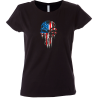 Camiseta mujer calavera derretida USA