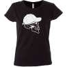 Camiseta mujer calavera gorra