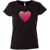 Camiseta mujer corazón rayado