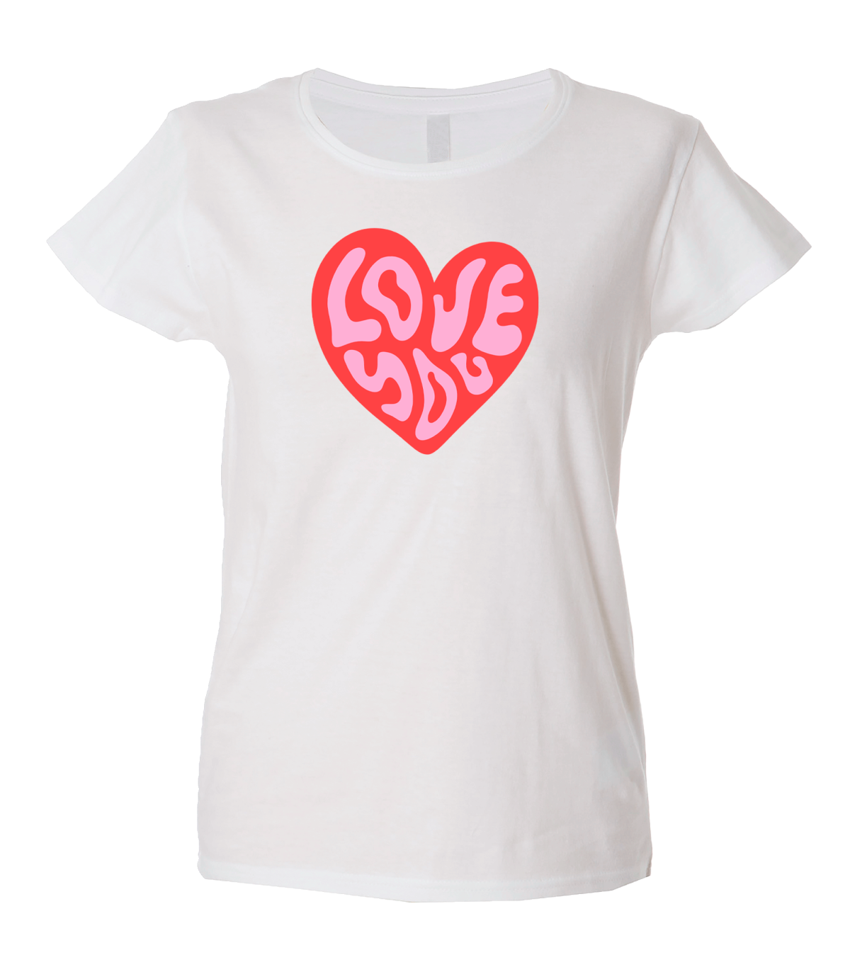 Camiseta mujer love you corazón