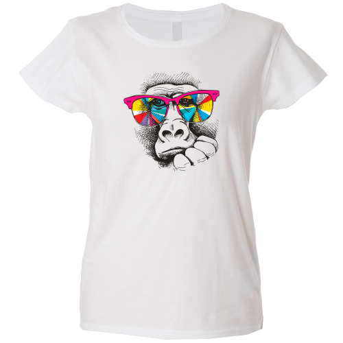 Camiseta mujer mono hipy