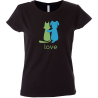 Camiseta mujer perro gato enamorados