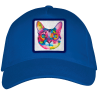 Gorra adulto con parche Cabeza Gato Multicolor