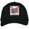 Gorra adulto con parche Cabeza Gato Multicolor