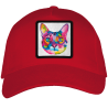 Gorra adulto con parche Cabeza Gato Multicolor