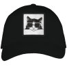 Gorra adulto con parche Silueta Gato Con Gafas