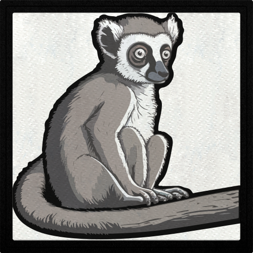 Parche cuadrado lemur