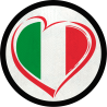 Parche redondo corazón bandera italiana