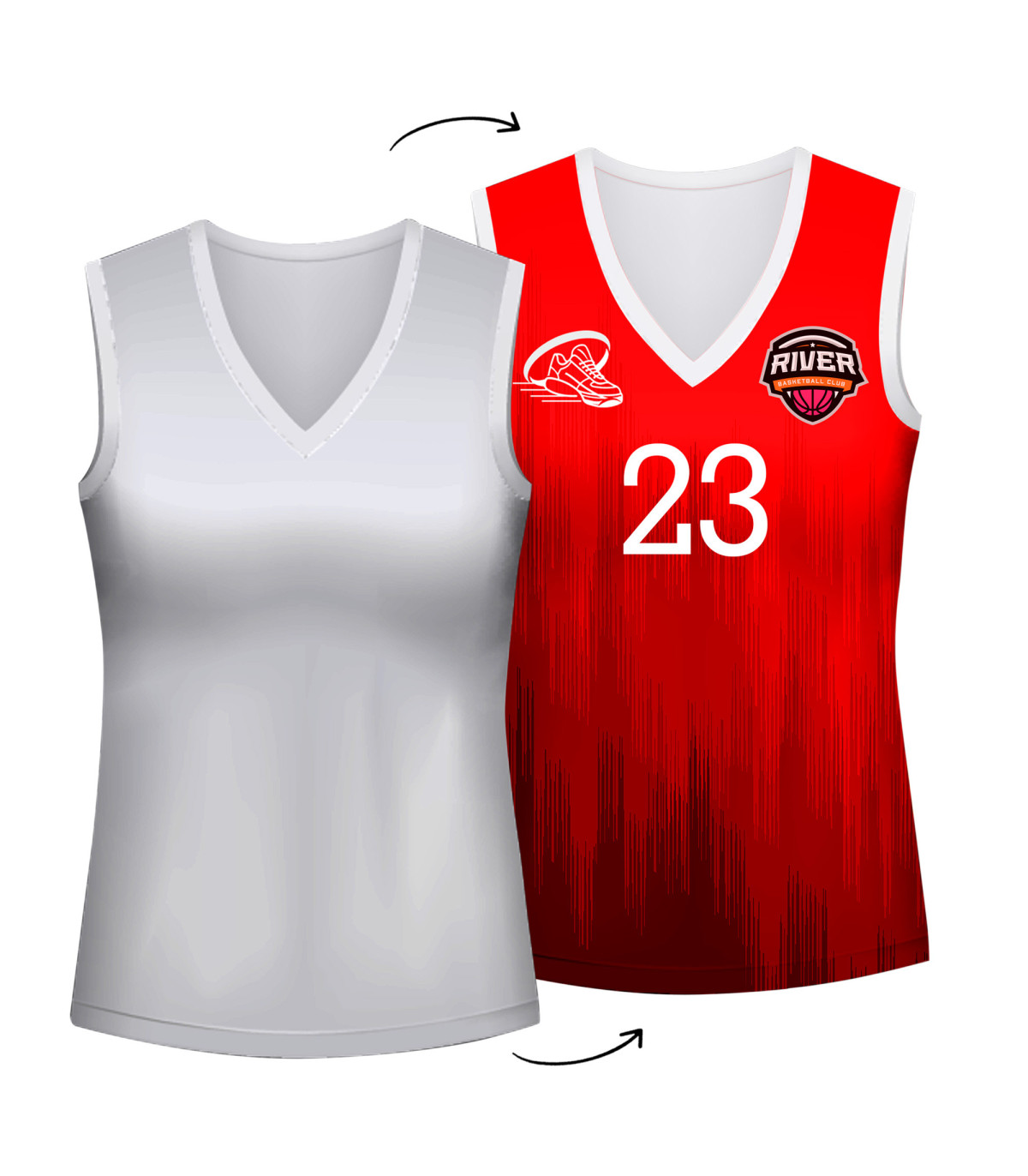 Camiseta baloncesto de mujer HAYA personalizada 100% fullprint