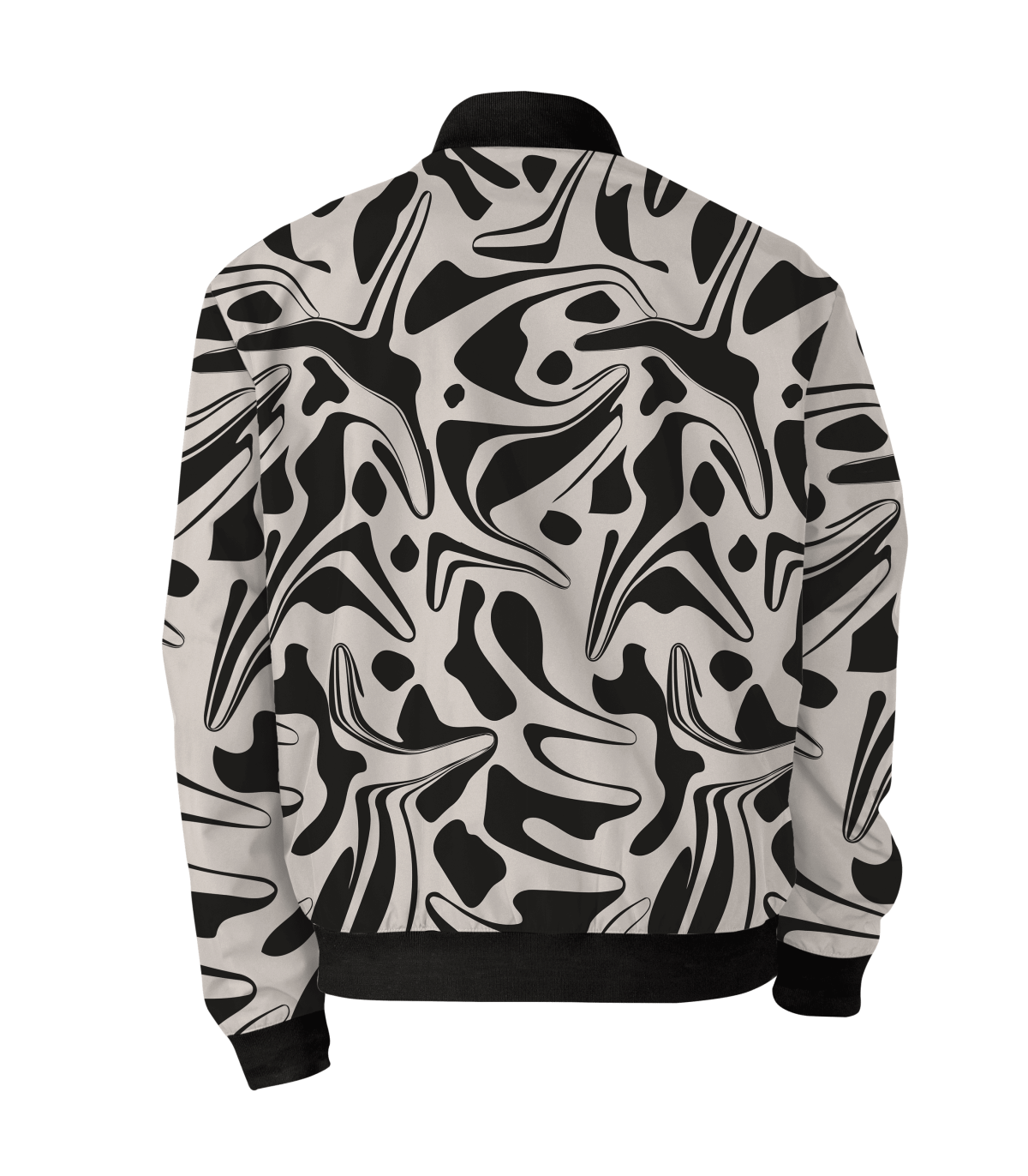 Chaqueta Bomber Ondas Blanco y Negro