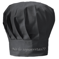 Gorro cocina negro con letras plateadas famililytik