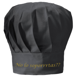 Gorro cocina negro con letras doradas famililytik