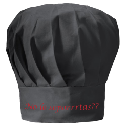 Gorro cocina negro con letras rojas famililytik