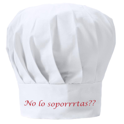 Gorro cocina blanco letras rojas famililytik