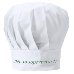 Gorro cocina blanco con letras verdes famililytik