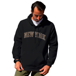 Sudadera con capucha New York Leopardo