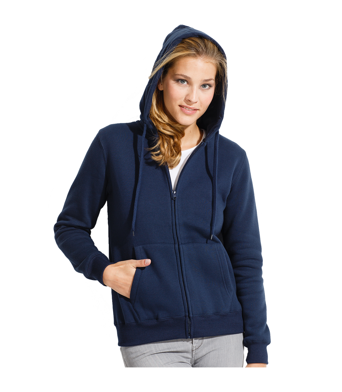 Sudadera de mujer con cremallera y capucha Sol's SEVEN W